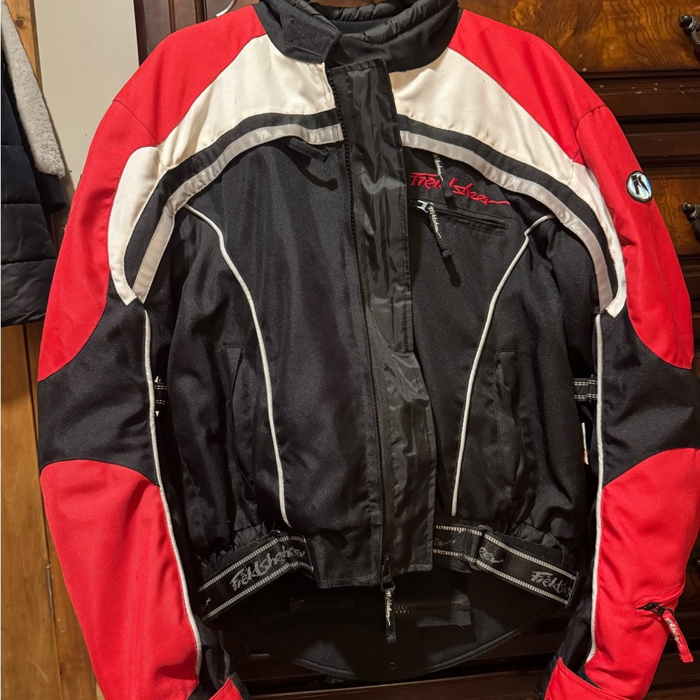 FieldSheer Men's Red and Black Motorcycle Jacket
